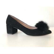 AMUST PUMPS, POM SHOE, BLACK SUEDE